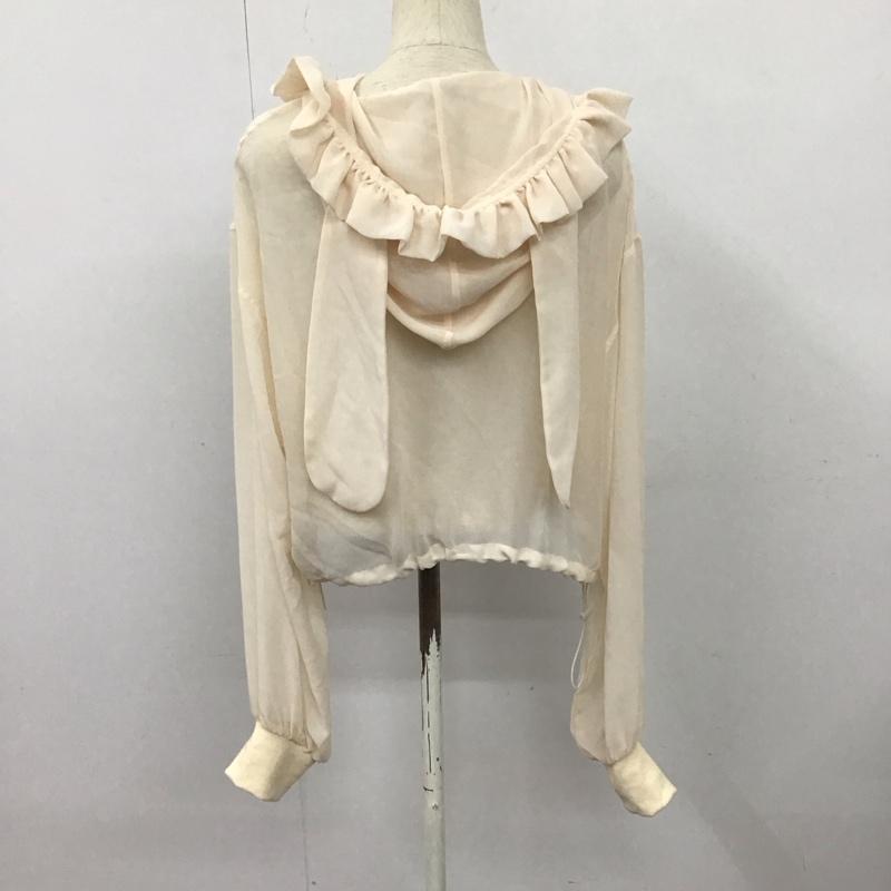 アンクルージュ ANKROUGE パーカー 長袖 ジップパーカー シアー M 無地 アイボリー / アイボリー /  レディース USED 古着 中古 10127716