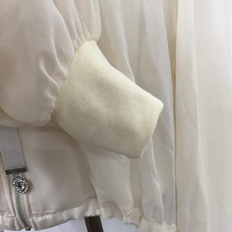 アンクルージュ ANKROUGE パーカー 長袖 ジップパーカー シアー M 無地 アイボリー / アイボリー /  レディース USED 古着 中古 10127716
