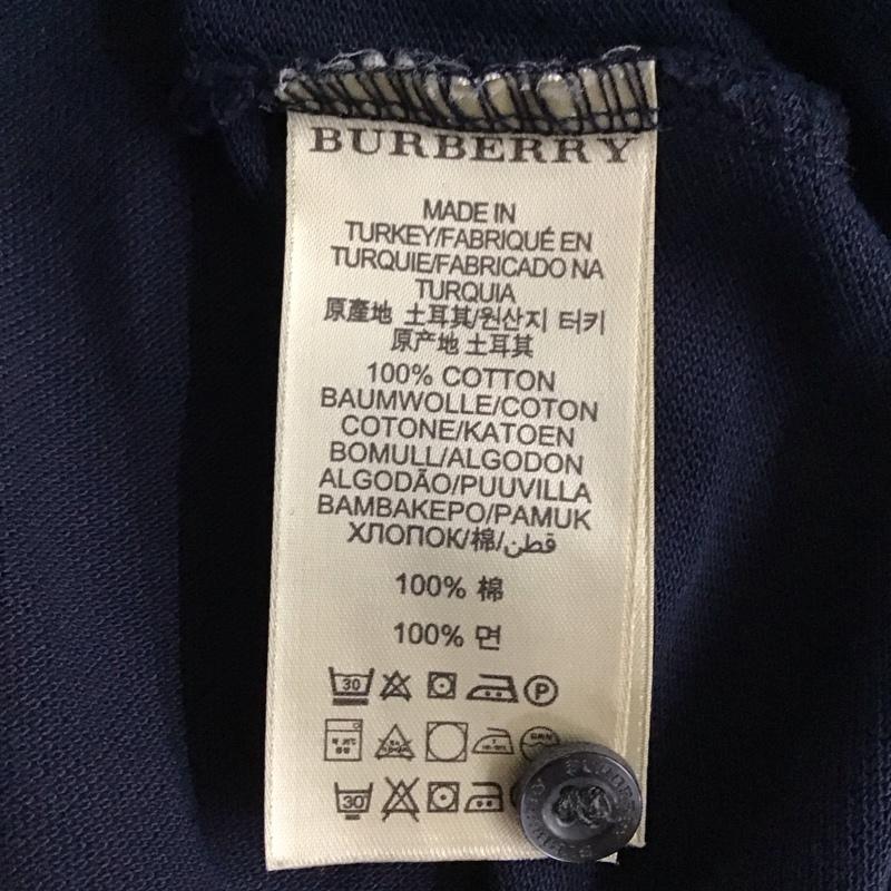 バーバリーブリット Burberry Brit ポロシャツ 半袖 半袖ポロシャツ 半袖カットソー カラーシャツ L ロゴ、文字 紺 / ネイビー /  メンズ USED 古着 中古 10127717
