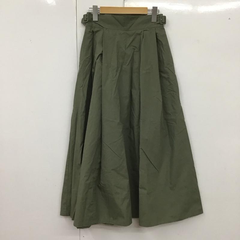 アーバンリサーチドアーズ URBAN RESEARCH DOORS スカート ロングスカート DR84-25M402 サイドベルトフレアロングスカート 無地 カーキ / カーキ /  レディース USED 古着 中古 10127718