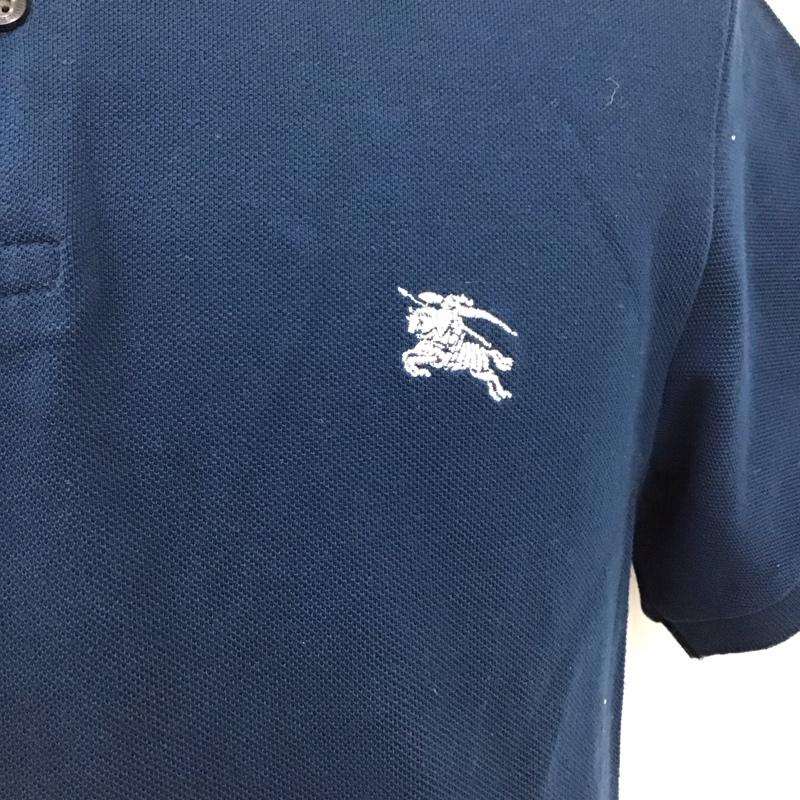 バーバリーブリット Burberry Brit ポロシャツ 半袖 半袖ポロシャツ 半袖カットソー カラーシャツ L ロゴ、文字 紺 / ネイビー /  メンズ USED 古着 中古 10127722
