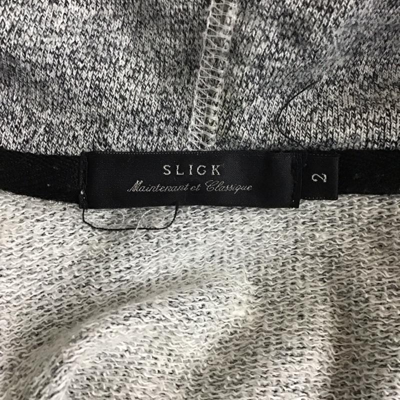 スリック SLICK パーカー 長袖 長袖 2 総柄 白 / ホワイト / X 黒 / ブラック /  メンズ USED 古着 中古 10127749