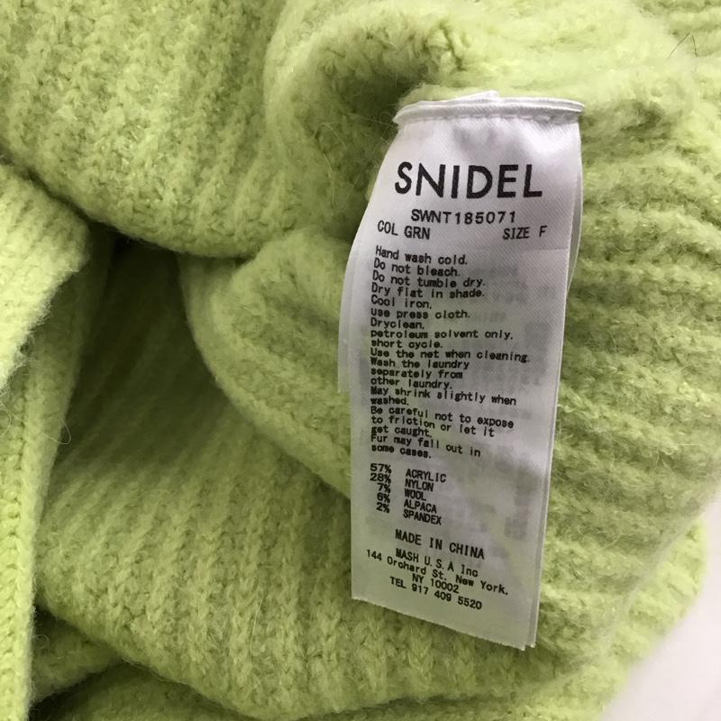 スナイデル SNIDEL ニット、セーター 長袖 SWNT185071 ローゲージハイネックニットプルオーバー FREE 無地 薄緑 / ライトグリーン /  レディース USED 古着 中古 10127750