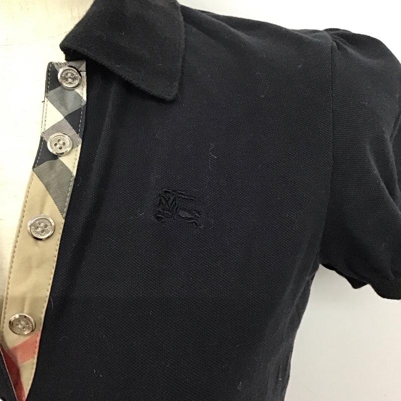 バーバリー BURBERRY ポロシャツ 半袖 1 無地 黒 / ブラック /  レディース USED 古着 中古 10127754