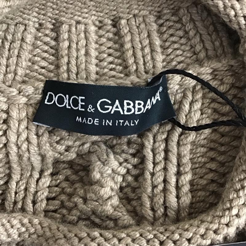 ドルチェアンドガッバーナ DOLCE&GABBANA ニット、セーター 長袖 長袖ニットカットソー クルーネック セーター 総柄 茶 / ブラウン /  メンズ USED 古着 中古 10127759