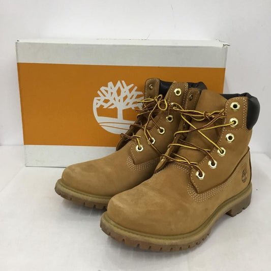 ティンバーランド Timberland ブーツ ショートブーツ 10361 6インチプレミアムウォータープルーフブーツ 7.5W 箱有 ワンポイント キャメル / キャメル /  レディース USED 古着 中古 10127775