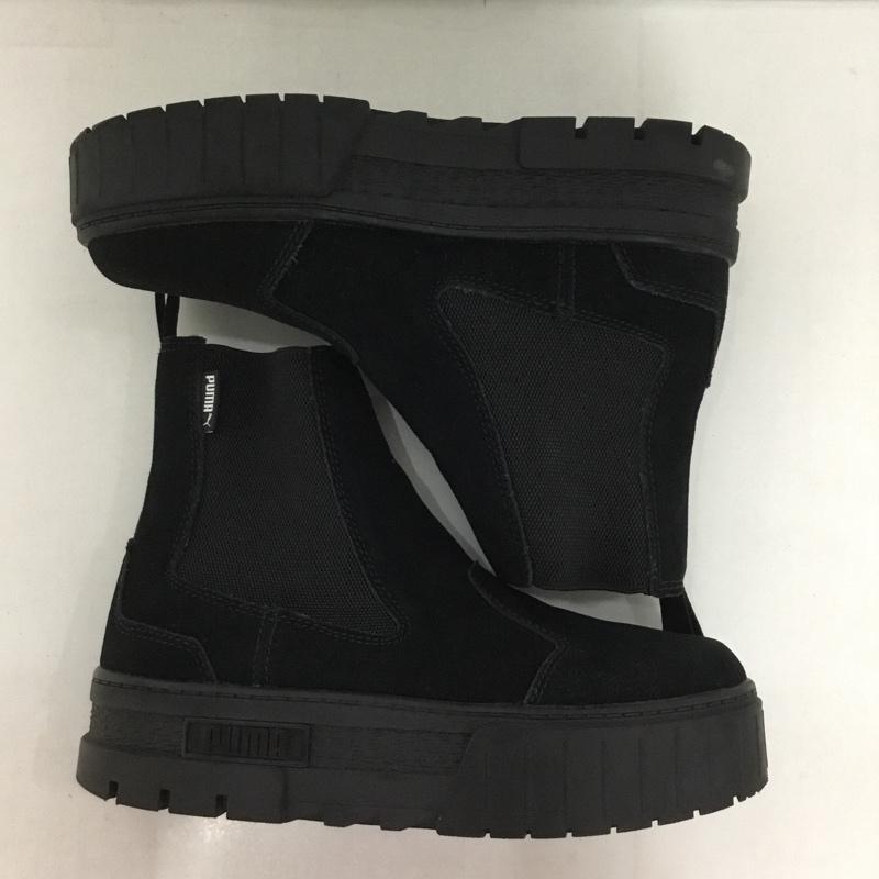 プーマ PUMA ブーツ ショートブーツ 382829-01 MAYZE CHELSEA SUEDE 厚底 23cm サイドゴアブーツ 23.0cm ロゴ、文字 黒 / ブラック /  レディース USED 古着 中古 10127777
