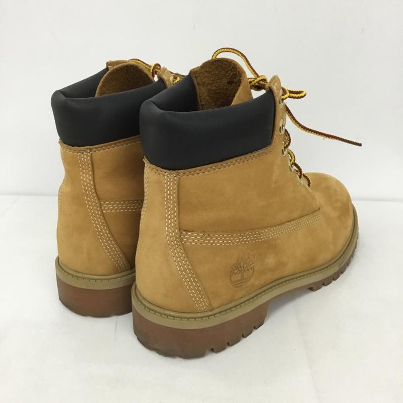 ティンバーランド Timberland ブーツ ショートブーツ 12909 6インチ プレミアム ウォータープルーフブーツ イエローブーツ 23.5cm 23.5cm ワンポイント キャメル / キャメル /  レディース USED 古着 中古 10127778
