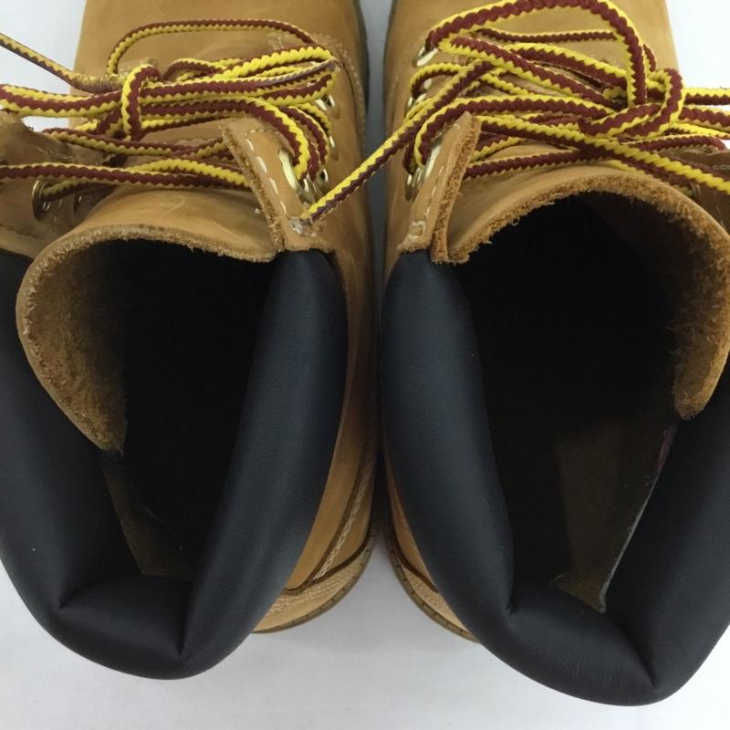 ティンバーランド Timberland ブーツ ショートブーツ 12909 6インチ プレミアム ウォータープルーフブーツ イエローブーツ 23.5cm 23.5cm ワンポイント キャメル / キャメル /  レディース USED 古着 中古 10127778