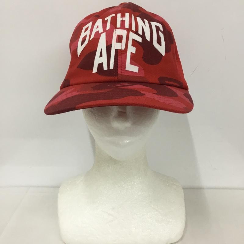 アベイシングエイプ A BATHING APE 帽子 キャップ COLOR CAMO NYC LOGO MESH CAP ロゴ、文字 赤 / レッド /  メンズ USED 古着 中古 10127785