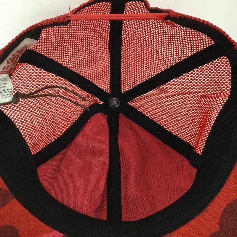アベイシングエイプ A BATHING APE 帽子 キャップ COLOR CAMO NYC LOGO MESH CAP ロゴ、文字 赤 / レッド /  メンズ USED 古着 中古 10127785