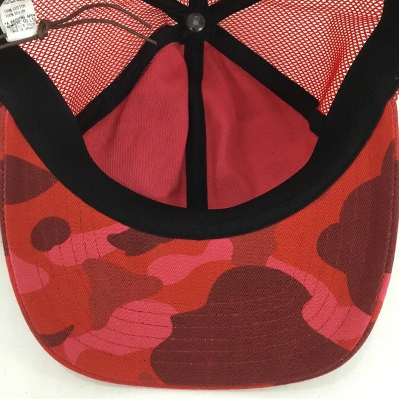 アベイシングエイプ A BATHING APE 帽子 キャップ COLOR CAMO NYC LOGO MESH CAP ロゴ、文字 赤 / レッド /  メンズ USED 古着 中古 10127785
