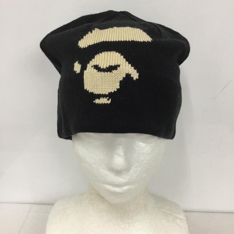 アベイシングエイプ A BATHING APE 帽子 ニット帽 ビーニー  黒 / ブラック /  メンズ USED 古着 中古 10127786