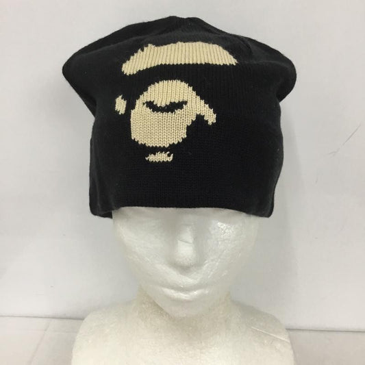 アベイシングエイプ A BATHING APE 帽子 ニット帽 ビーニー  黒 / ブラック /  メンズ USED 古着 中古 10127786