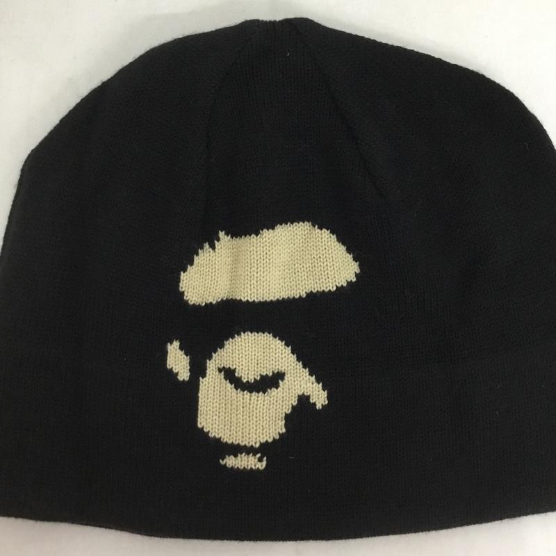 アベイシングエイプ A BATHING APE 帽子 ニット帽 ビーニー  黒 / ブラック /  メンズ USED 古着 中古 10127786