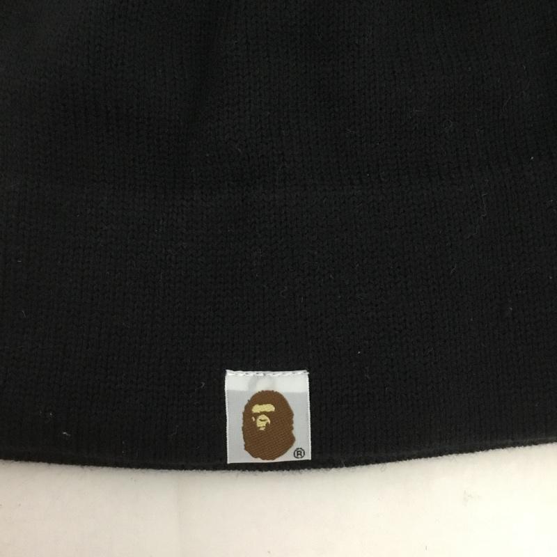 アベイシングエイプ A BATHING APE 帽子 ニット帽 ビーニー  黒 / ブラック /  メンズ USED 古着 中古 10127786