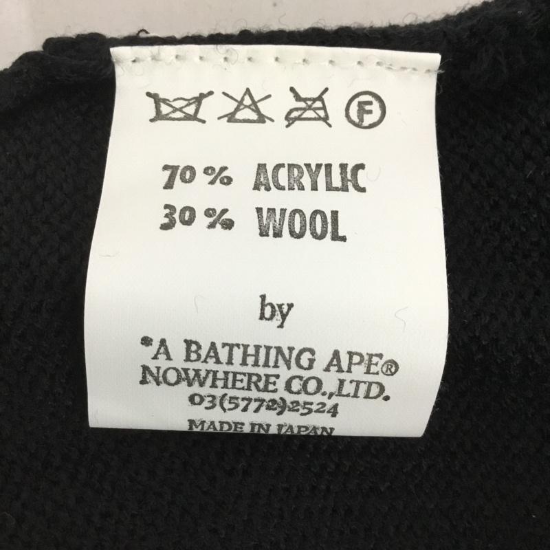 アベイシングエイプ A BATHING APE 帽子 ニット帽 ビーニー  黒 / ブラック /  メンズ USED 古着 中古 10127786