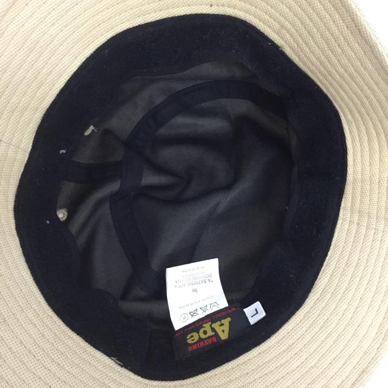 アベイシングエイプ A BATHING APE 帽子 ハット バケットハット バケハ ワンポイント ベージュ / ベージュ /  メンズ USED 古着 中古 10127787