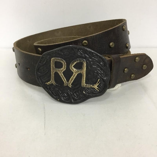 ダブルアールエル RRL ベルト・バックル ベルト 5610520 スタッズ レザー バックルベルト 無地 茶 / ブラウン /  メンズ USED 古着 中古 10127789