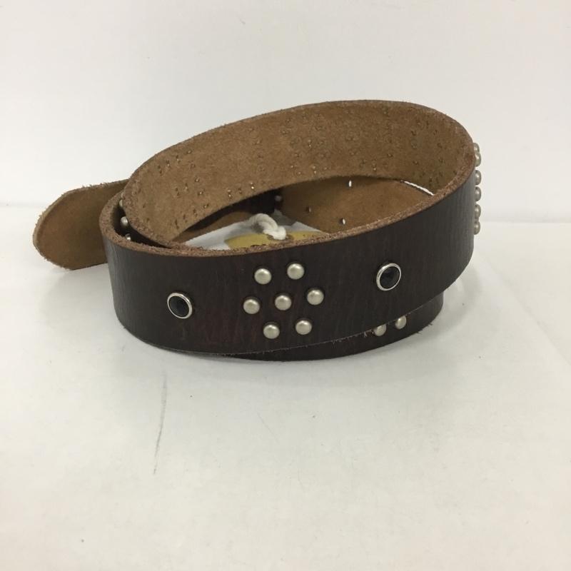 ダブルアールエル RRL ベルト・バックル ベルト レザーベルト 38 スタッズ  茶 / ブラウン /  メンズ USED 古着 中古 10127790