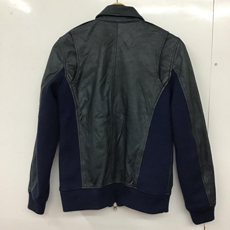 グラム glamb ジャケット、上着 ジャケット、ブレザー レザージャケット ジップアップジャケット アウター 1 無地 紺 / ネイビー /  メンズ USED 古着 中古 10127798
