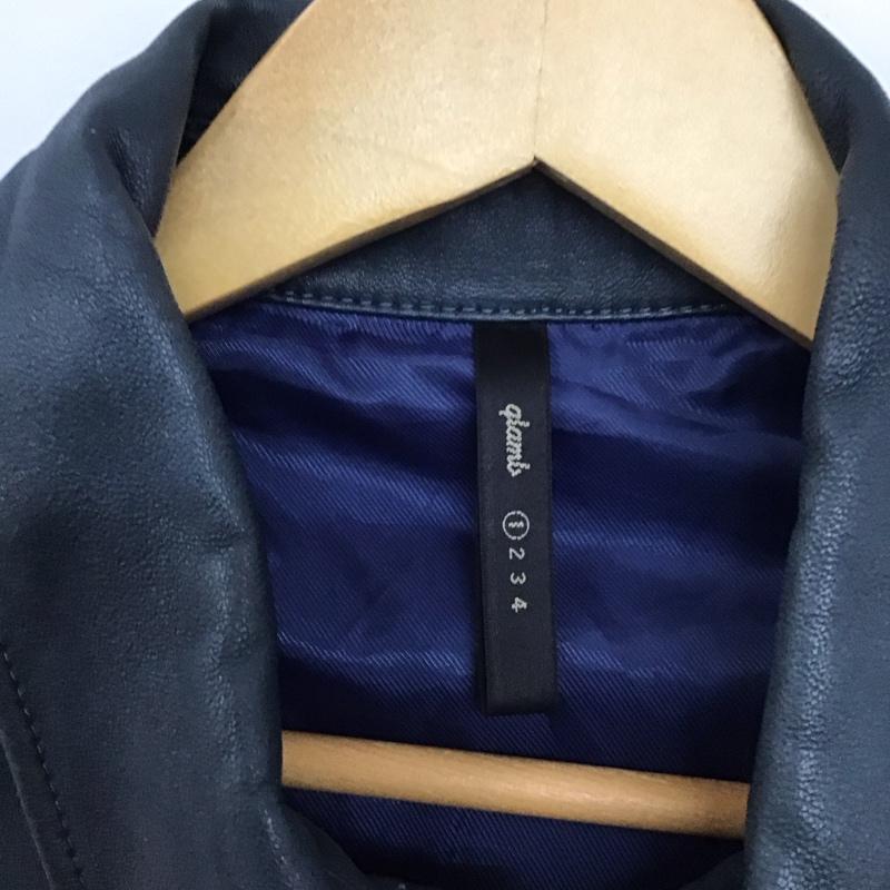 グラム glamb ジャケット、上着 ジャケット、ブレザー レザージャケット ジップアップジャケット アウター 1 無地 紺 / ネイビー /  メンズ USED 古着 中古 10127798