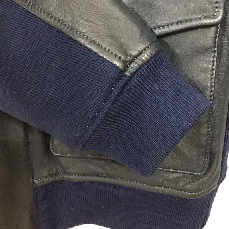 グラム glamb ジャケット、上着 ジャケット、ブレザー レザージャケット ジップアップジャケット アウター 1 無地 紺 / ネイビー /  メンズ USED 古着 中古 10127798