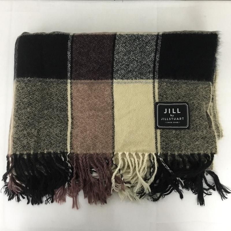 ジル バイ ジルスチュアート JILL by JILLSTUART ストール ストール一般 125-8298004 マフラー フリンジ ロゴ チェック マルチカラー / マルチカラー /  レディース USED 古着 中古 10127803