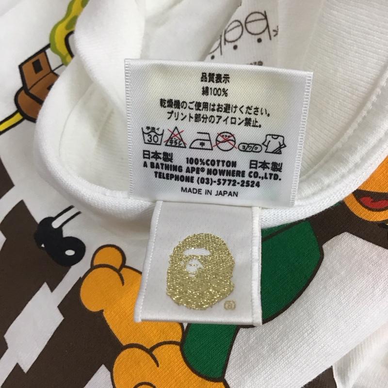 ベイプ BAPE Tシャツ 半袖 半袖カットソー プリントTシャツ クルーネックカットソー L プリント 白 / ホワイト /  メンズ USED 古着 中古 10127805