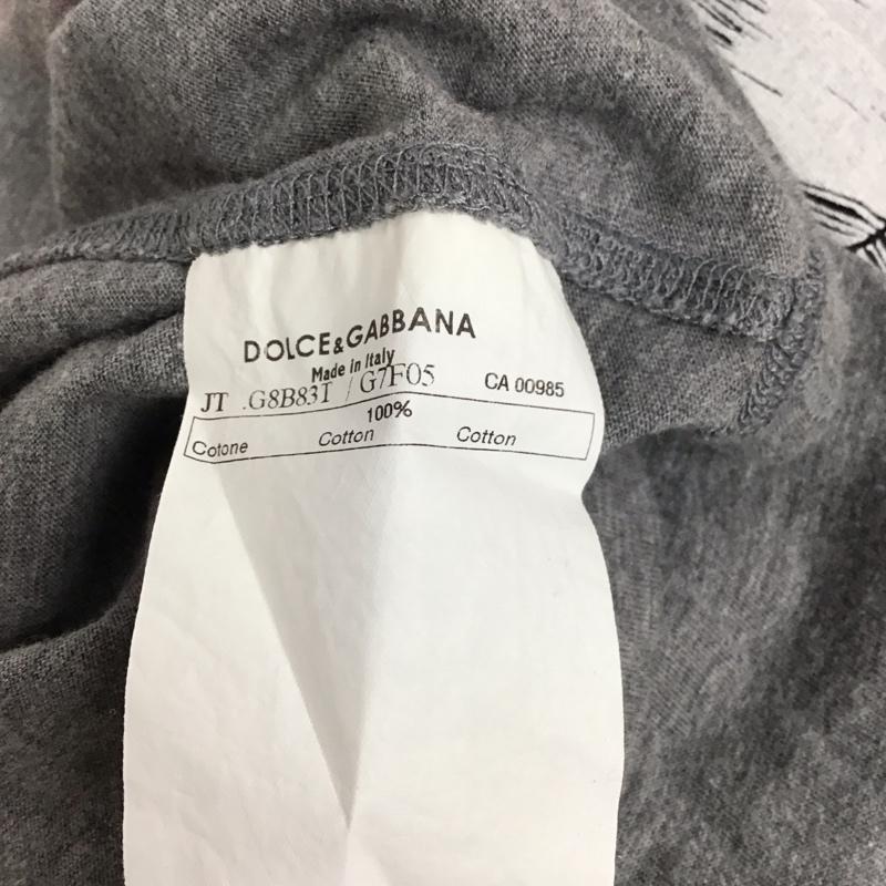 ドルチェアンドガッバーナ DOLCE&GABBANA Tシャツ 半袖 半袖カットソー プリントTシャツ クルーネックカットソー diabolik プリント 灰 / グレー /  メンズ USED 古着 中古 10127826