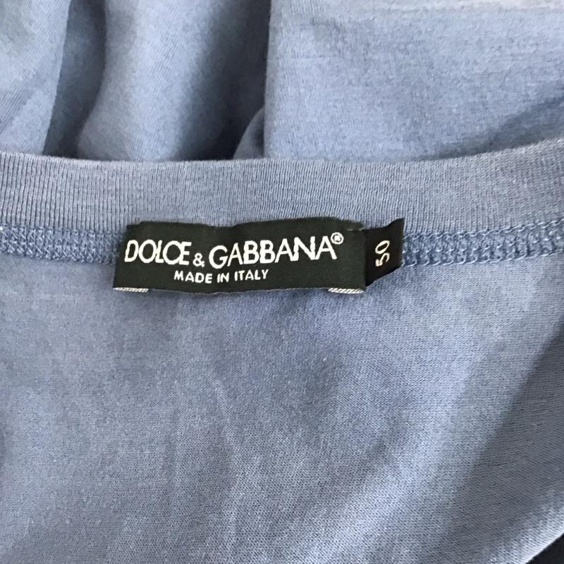 ドルチェアンドガッバーナ DOLCE&GABBANA Tシャツ 半袖 半袖カットソー プリントTシャツ クルーネックカットソー プリント 青 / ブルー /  メンズ USED 古着 中古 10127827
