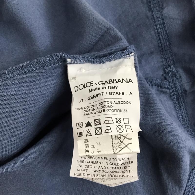 ドルチェアンドガッバーナ DOLCE&GABBANA Tシャツ 半袖 半袖カットソー プリントTシャツ クルーネックカットソー プリント 青 / ブルー /  メンズ USED 古着 中古 10127827