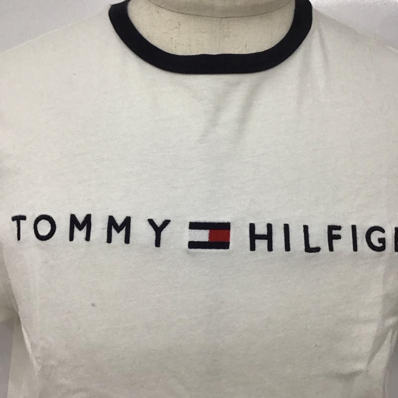 トミーヒルフィガー TOMMY HILFIGER Tシャツ 半袖 半袖カットソー プリントTシャツ クルーネックカットソー L ロゴ、文字 白 / ホワイト /  メンズ USED 古着 中古 10127831