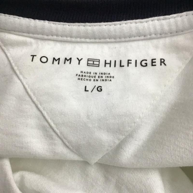 トミーヒルフィガー TOMMY HILFIGER Tシャツ 半袖 半袖カットソー プリントTシャツ クルーネックカットソー L ロゴ、文字 白 / ホワイト /  メンズ USED 古着 中古 10127831