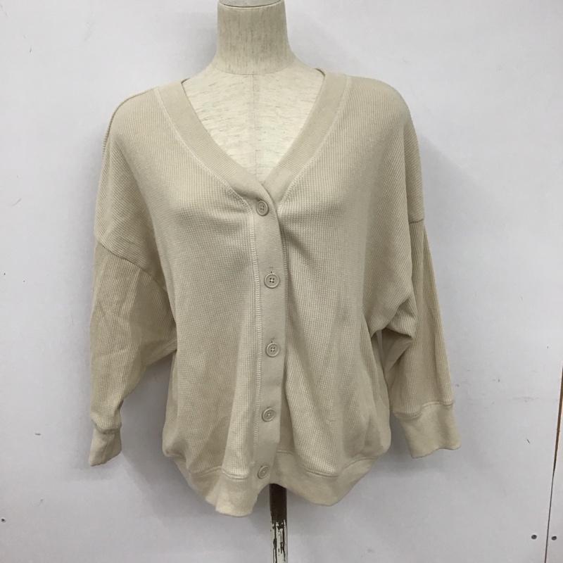 ニコアンド niko and... カーディガン 長袖 長袖カーディガン 前ボタン ワッフル 無地 ベージュ / ベージュ /  レディース USED 古着 中古 10127847