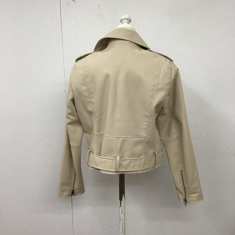 ザラ ZARA ジャケット、上着 ジャケット、ブレザー ジップアップジャケット ライダースジャケット アウター L 無地 ベージュ / ベージュ /  レディース USED 古着 中古 10127850