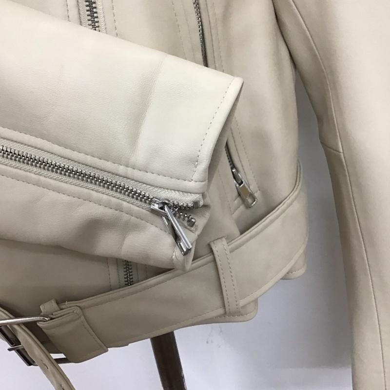 ザラ ZARA ジャケット、上着 ジャケット、ブレザー ジップアップジャケット ライダースジャケット アウター L 無地 ベージュ / ベージュ /  レディース USED 古着 中古 10127850