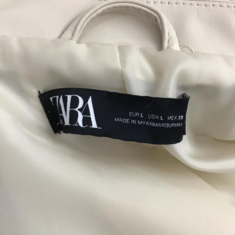 ザラ ZARA ジャケット、上着 ジャケット、ブレザー ジップアップジャケット ライダースジャケット アウター L 無地 ベージュ / ベージュ /  レディース USED 古着 中古 10127850