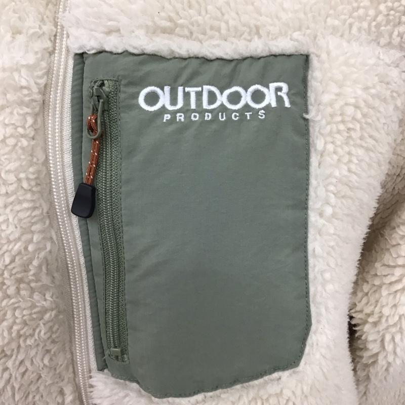 アウトドアプロダクツ OUTDOOR PRODUCTS ジャケット、上着 ジャケット、ブレザー ジップアップジャケット ボアジャケット アウター L ロゴ、文字 アイボリー / アイボリー /  レディース USED 古着 中古 10127856