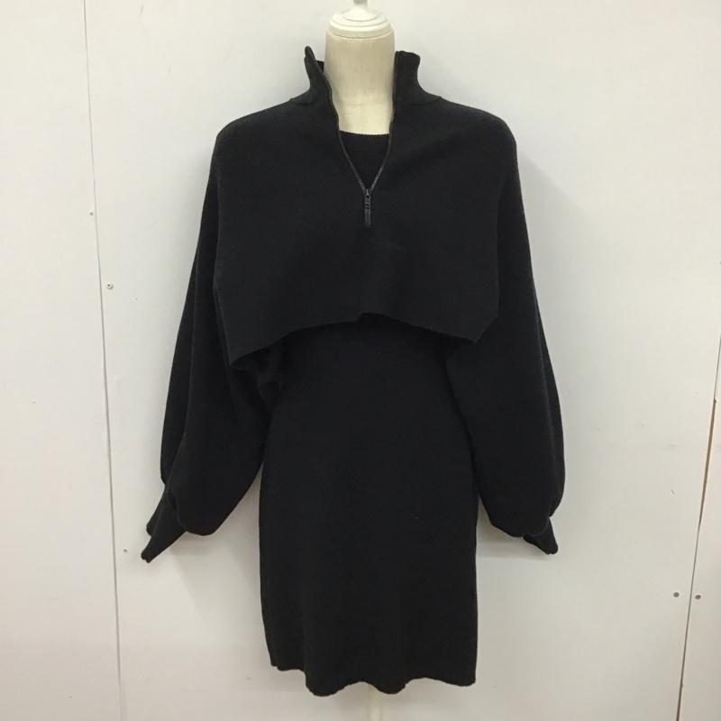 スライ SLY セットアップ セットアップ 030faa73-2090 SHORTZIP2Pワンピース セットアップ 2点セット 1 無地 黒 / ブラック /  レディース USED 古着 中古 10127871