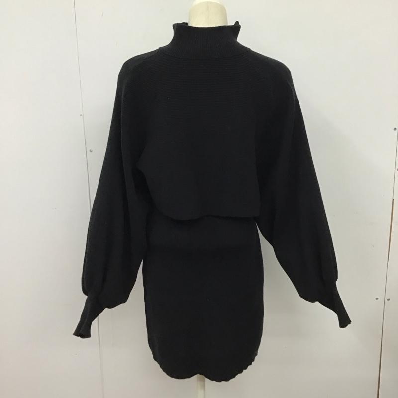 スライ SLY セットアップ セットアップ 030faa73-2090 SHORTZIP2Pワンピース セットアップ 2点セット 1 無地 黒 / ブラック /  レディース USED 古着 中古 10127871
