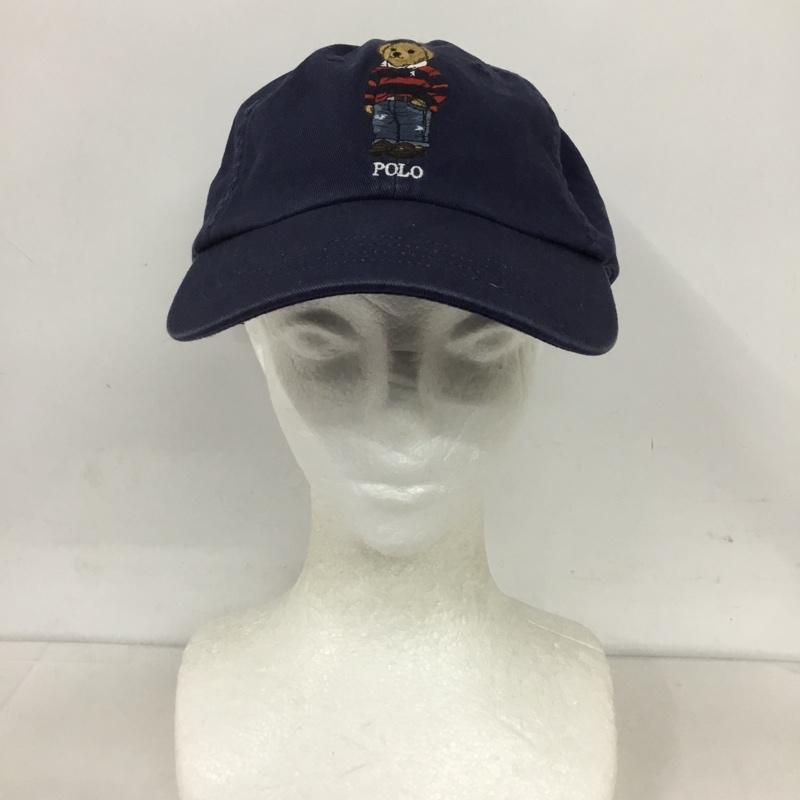 ポロラルフローレン POLO RALPH LAUREN 帽子 キャップ コットン ポロベア 刺繍 紺 / ネイビー /  メンズ USED 古着 中古 10127895