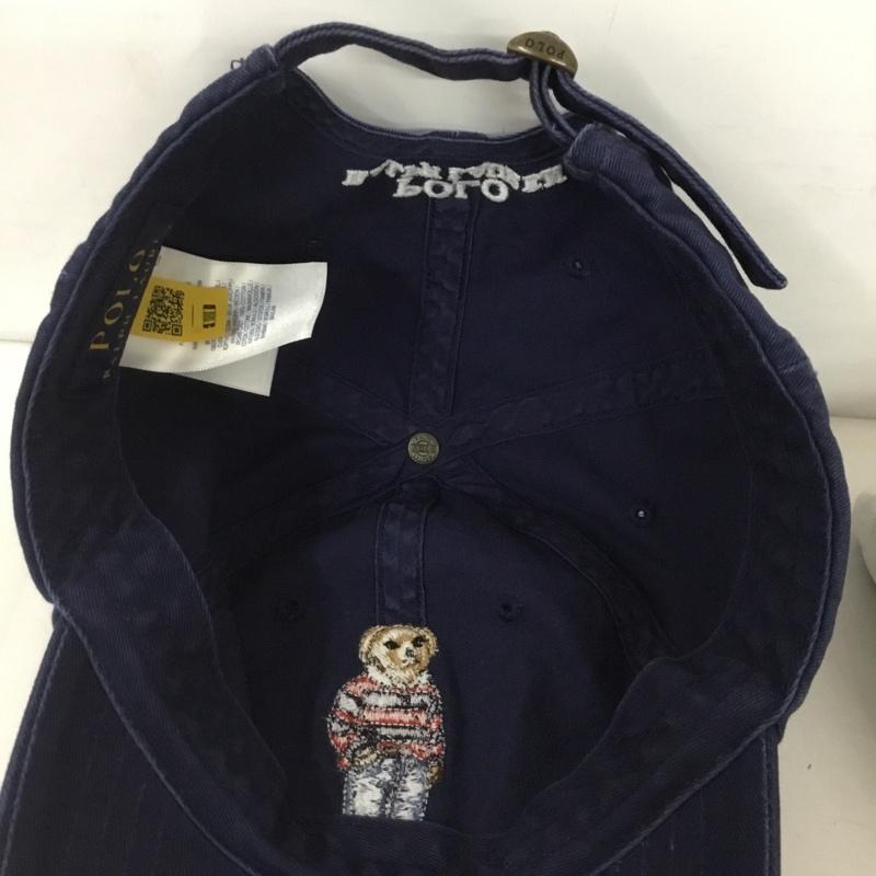 ポロラルフローレン POLO RALPH LAUREN 帽子 キャップ コットン ポロベア 刺繍 紺 / ネイビー /  メンズ USED 古着 中古 10127895