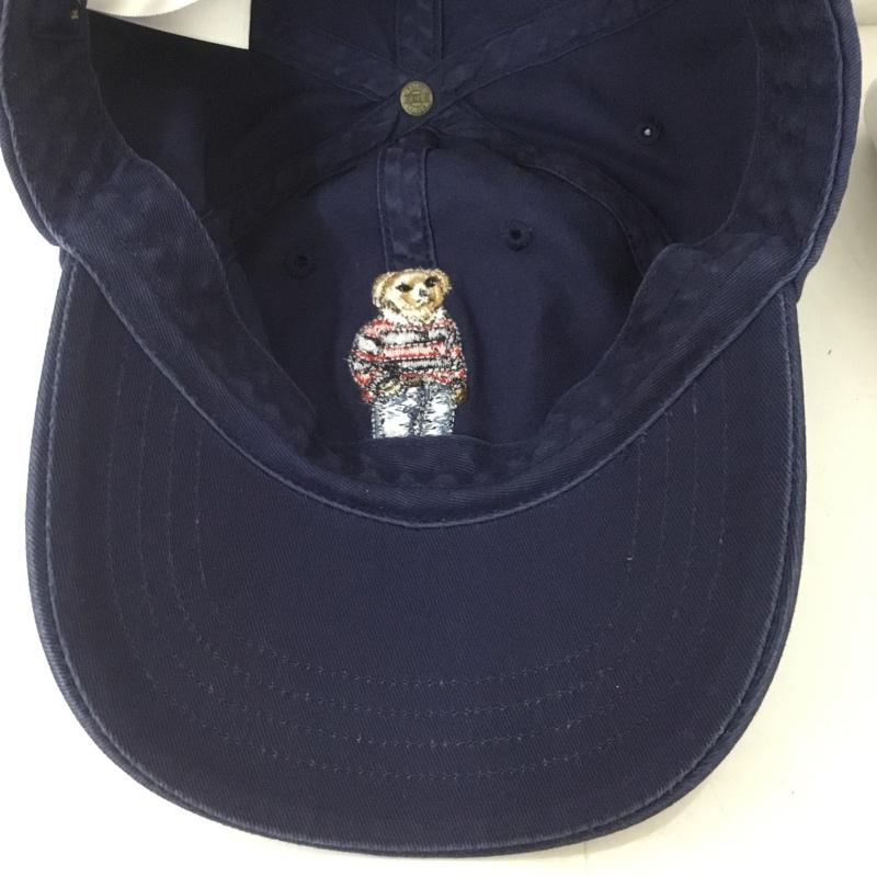 ポロラルフローレン POLO RALPH LAUREN 帽子 キャップ コットン ポロベア 刺繍 紺 / ネイビー /  メンズ USED 古着 中古 10127895