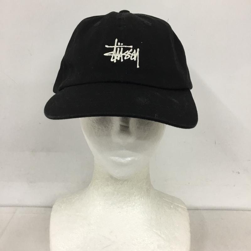 ステューシー STUSSY 帽子 キャップ コットン 刺繍 ロゴ、文字 黒 / ブラック /  メンズ USED 古着 中古 10127896