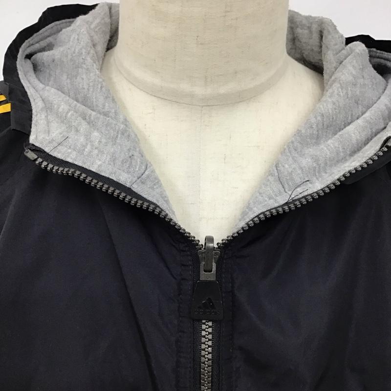 アディダス adidas ジャケット、上着 ジャケット、ブレザー ジップアップジャケット ナイロンジャケット アウター パーカー リバーシブル ロゴ、文字 黒 / ブラック /  メンズ USED 古着 中古 10127933