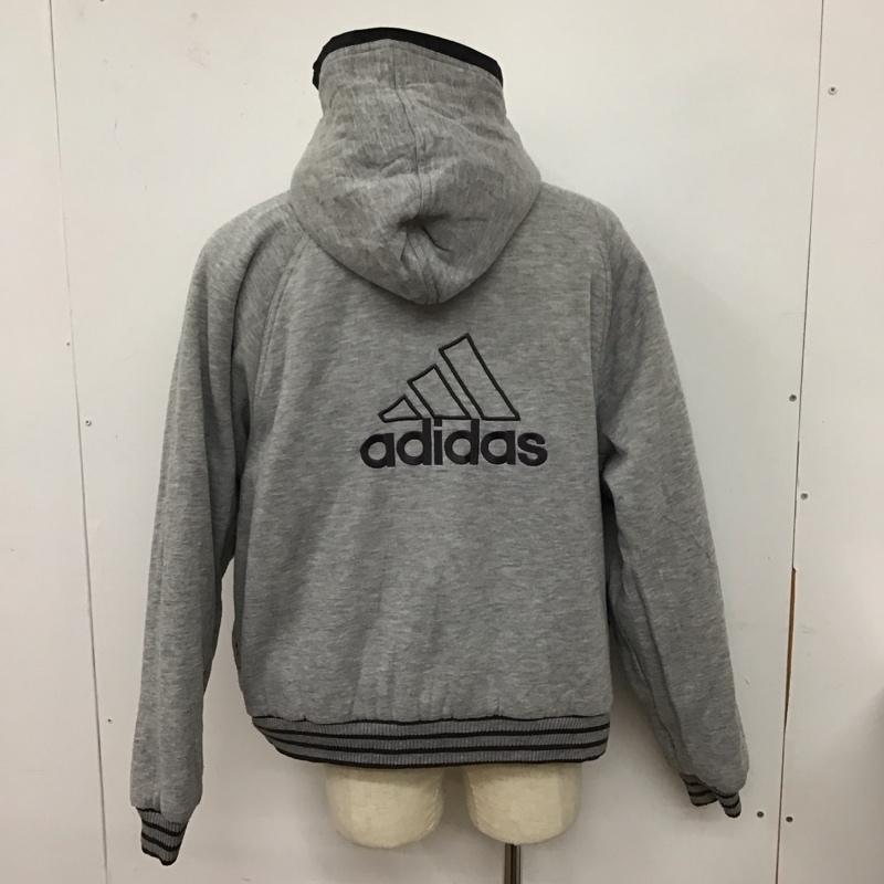 アディダス adidas ジャケット、上着 ジャケット、ブレザー ジップアップジャケット ナイロンジャケット アウター パーカー リバーシブル ロゴ、文字 黒 / ブラック /  メンズ USED 古着 中古 10127933
