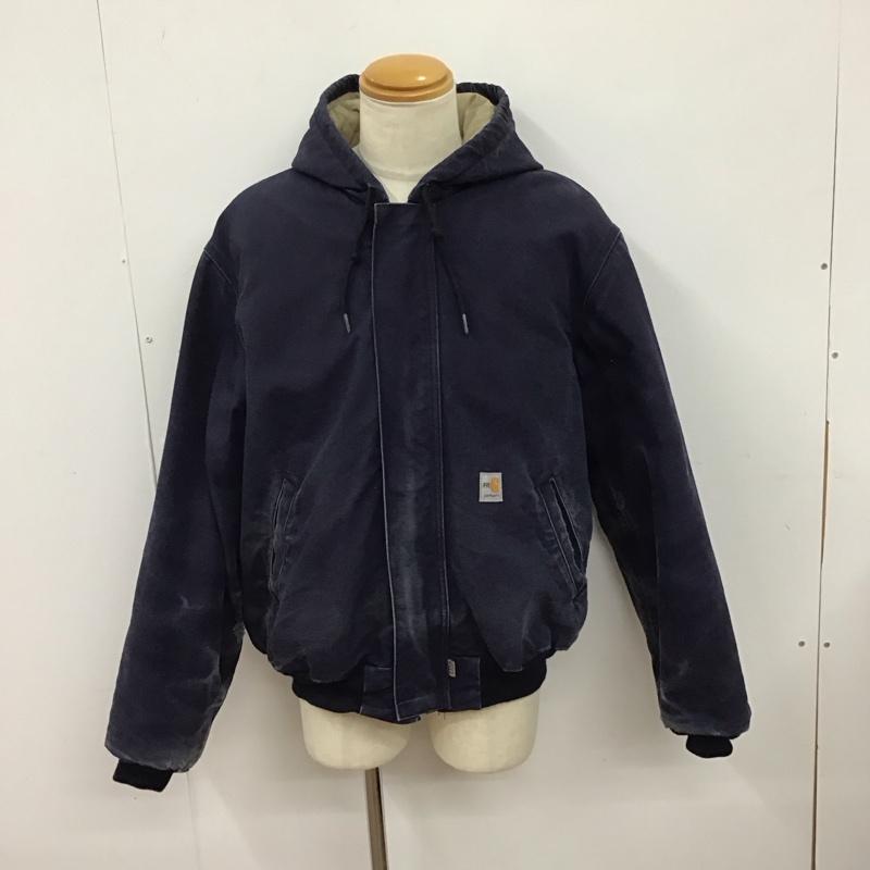カーハート Carhartt ジャケット、上着 ジャケット、ブレザー ジップアップジャケット アウター 古着 ジップアップパーカー ufcw L ロゴ、文字 紺 / ネイビー /  メンズ USED 古着 中古 10127951