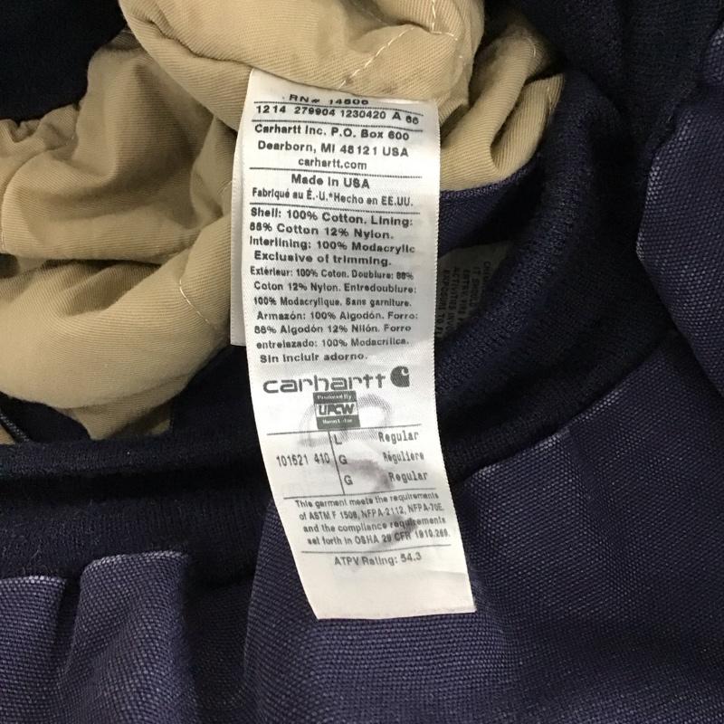 カーハート Carhartt ジャケット、上着 ジャケット、ブレザー ジップアップジャケット アウター 古着 ジップアップパーカー ufcw L ロゴ、文字 紺 / ネイビー /  メンズ USED 古着 中古 10127951