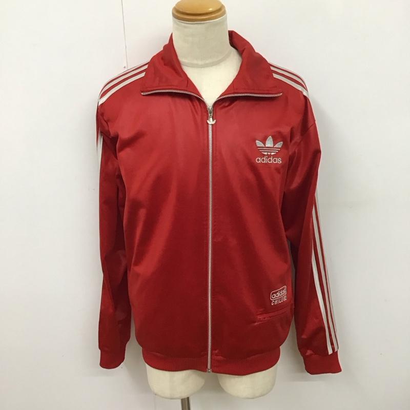 アディダス adidas ジャケット、上着 ジャケット、ブレザー ジップアップジャケット ジャージ アウター L ロゴ、文字 赤 / レッド /  メンズ USED 古着 中古 10127953